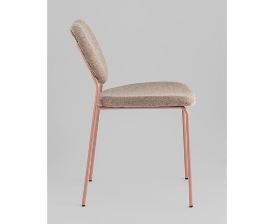 Стул обеденный ГиГи (Gigi) 455x555x810 УТ000039033 коричневый, розовые ножки, Основной цвет: коричневый, розовые ножки, Ширина: 455, Материал основания: Металл, Высота: 810, Глубина: 555, Материал: шенилл, Каркас: Металл, Вес: 4,65, Цвет опоры: розовые, Материал сиденья: шенилл, Цвет сиденья: Коричневый, Артикул: УТ000039033, изображение 3post-test