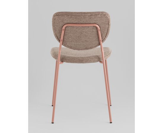 Стул обеденный ГиГи (Gigi) 455x555x810 УТ000039033 коричневый, розовые ножки, Основной цвет: коричневый, розовые ножки, Ширина: 455, Материал основания: Металл, Высота: 810, Глубина: 555, Материал: шенилл, Каркас: Металл, Вес: 4,65, Цвет опоры: розовые, Материал сиденья: шенилл, Цвет сиденья: Коричневый, Артикул: УТ000039033, изображение 4post-test