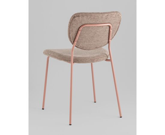 Стул обеденный ГиГи (Gigi) 455x555x810 УТ000039033 коричневый, розовые ножки, Основной цвет: коричневый, розовые ножки, Ширина: 455, Материал основания: Металл, Высота: 810, Глубина: 555, Материал: шенилл, Каркас: Металл, Вес: 4,65, Цвет опоры: розовые, Материал сиденья: шенилл, Цвет сиденья: Коричневый, Артикул: УТ000039033, изображение 5post-test