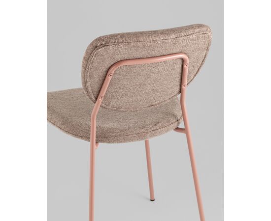 Стул обеденный ГиГи (Gigi) 455x555x810 УТ000039033 коричневый, розовые ножки, Основной цвет: коричневый, розовые ножки, Ширина: 455, Материал основания: Металл, Высота: 810, Глубина: 555, Материал: шенилл, Каркас: Металл, Вес: 4,65, Цвет опоры: розовые, Материал сиденья: шенилл, Цвет сиденья: Коричневый, Артикул: УТ000039033, изображение 6post-test