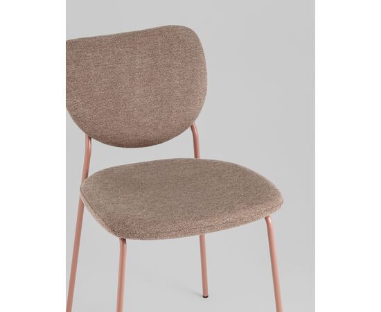 Стул обеденный ГиГи (Gigi) 455x555x810 УТ000039033 коричневый, розовые ножки, Основной цвет: коричневый, розовые ножки, Ширина: 455, Материал основания: Металл, Высота: 810, Глубина: 555, Материал: шенилл, Каркас: Металл, Вес: 4,65, Цвет опоры: розовые, Материал сиденья: шенилл, Цвет сиденья: Коричневый, Артикул: УТ000039033, изображение 7post-test