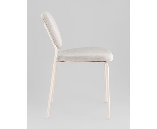Стул обеденный ГиГи (Gigi) 455x555x810 УТ000039036 серый, белые ножки, Основной цвет: серый, белые ножки, Ширина: 455, Материал основания: Металл, Высота: 810, Глубина: 555, Материал: шенилл, Каркас: Металл, Вес: 4,65, Цвет опоры: Белый, Материал сиденья: шенилл, Цвет сиденья: Серый, Артикул: УТ000039036, изображение 3post-test