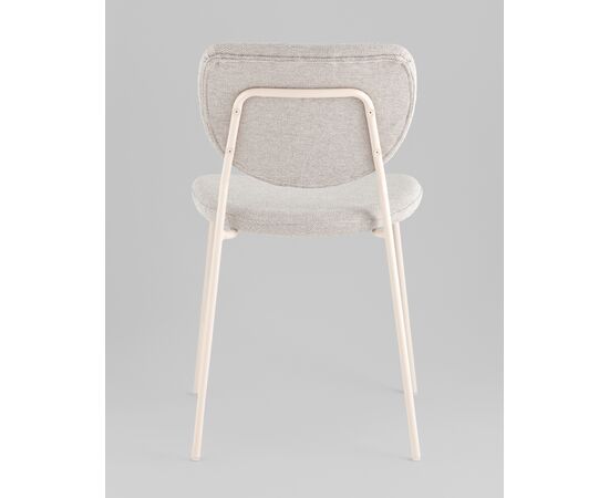 Стул обеденный ГиГи (Gigi) 455x555x810 УТ000039036 серый, белые ножки, Основной цвет: серый, белые ножки, Ширина: 455, Материал основания: Металл, Высота: 810, Глубина: 555, Материал: шенилл, Каркас: Металл, Вес: 4,65, Цвет опоры: Белый, Материал сиденья: шенилл, Цвет сиденья: Серый, Артикул: УТ000039036, изображение 4post-test