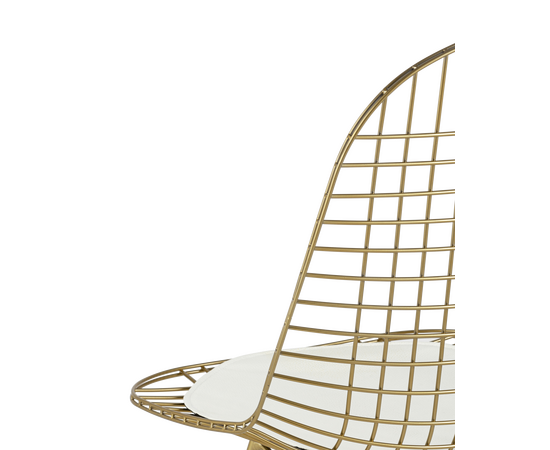 Стул обеденный Айфел (Eiffel) 460x530x870 УТ000004228 золотой, с белой подушкой, Основной цвет: золотой, с белой подушкой, Ширина: 460, Материал основания: Металл, Высота: 870, Глубина: 530, Материал: металл, экокожа, Вес: 4,2, Цвет опоры: Золото, Материал сиденья: металл, экокожа, Цвет сиденья: золотой, Артикул: УТ000004228, изображение 5post-test