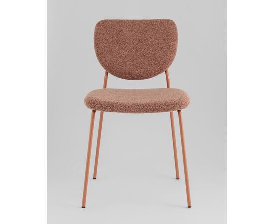 Стул обеденный ГиГи (Gigi) 455x555x810 УТ000039037 коричневый, розовые ножки, Основной цвет: коричневый, розовые ножки, Ширина: 455, Материал основания: Металл, Высота: 810, Глубина: 555, Материал: Букле, Каркас: Металл, Вес: 4,65, Цвет опоры: розовые, Материал сиденья: букле, Цвет сиденья: Коричневый, Артикул: УТ000039037, изображение 2post-test