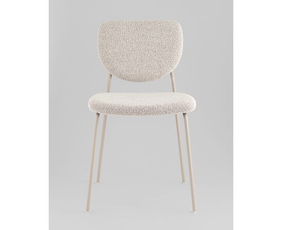 Стул обеденный ГиГи (Gigi) 455x555x810 УТ000039038 серо-бежевый, кремовые ножки, Основной цвет: серо-бежевый, кремовые ножки, Ширина: 455, Материал основания: Металл, Высота: 810, Глубина: 555, Материал: Букле, Каркас: Металл, Вес: 4,65, Цвет опоры: кремовый, Материал сиденья: букле, Цвет сиденья: Серо-бежевый, Артикул: УТ000039038, изображение 2post-test