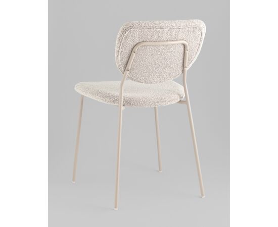 Стул обеденный ГиГи (Gigi) 455x555x810 УТ000039038 серо-бежевый, кремовые ножки, Основной цвет: серо-бежевый, кремовые ножки, Ширина: 455, Материал основания: Металл, Высота: 810, Глубина: 555, Материал: Букле, Каркас: Металл, Вес: 4,65, Цвет опоры: кремовый, Материал сиденья: букле, Цвет сиденья: Серо-бежевый, Артикул: УТ000039038, изображение 5post-test