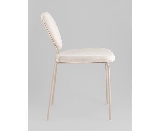Стул обеденный ГиГи (Gigi) 455x555x810 УТ000039034 бежевый, кремовые ножки, Основной цвет: бежевый, кремовые ножки, Ширина: 455, Материал основания: Металл, Высота: 810, Глубина: 555, Материал: шенилл, Каркас: Металл, Вес: 4,65, Цвет опоры: кремовый, Материал сиденья: шенилл, Цвет сиденья: Бежевый, Артикул: УТ000039034, изображение 3post-test