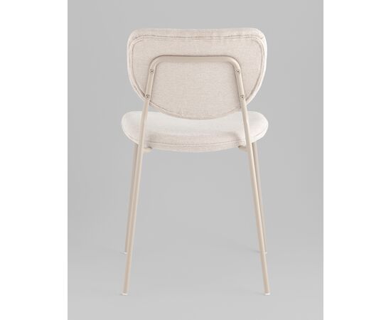 Стул обеденный ГиГи (Gigi) 455x555x810 УТ000039034 бежевый, кремовые ножки, Основной цвет: бежевый, кремовые ножки, Ширина: 455, Материал основания: Металл, Высота: 810, Глубина: 555, Материал: шенилл, Каркас: Металл, Вес: 4,65, Цвет опоры: кремовый, Материал сиденья: шенилл, Цвет сиденья: Бежевый, Артикул: УТ000039034, изображение 4post-test