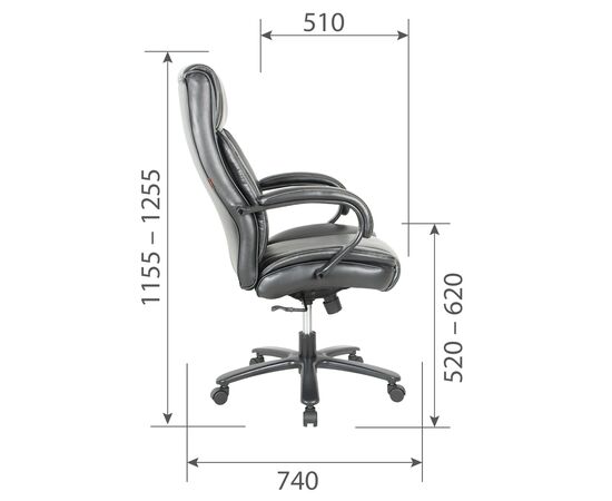 Кресло Чейрман Ч400 (CHAIRMAN CH400) 760x740x1155 Чёрный, Основной цвет: Чёрный, Ширина: 760, Ролики: стандарт БИФМА 5 (BIFMA 5),1 (США), диаметр штока 11 мм, покрытие – нейлон, Высота: 1155, Глубина: 740, Максимальная высота: 1255, Каркас: немонолитный, Материал сиденья: Натуральная кожа\Экокожа, Механизм: С возможностью фиксации кресла в рабочем положении. Регулировка кресла по высоте, Материал спинки: Натуральная кожа\Экокожа, Рекомендованная максимальная нагрузка: 225, Цвет подлокотников: Черный, изображение 2post-test