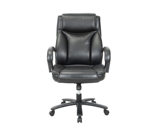 Кресло Чейрман Ч400 (CHAIRMAN CH400) 760x740x1155 Чёрный, Основной цвет: Чёрный, Ширина: 760, Ролики: стандарт БИФМА 5 (BIFMA 5),1 (США), диаметр штока 11 мм, покрытие – нейлон, Высота: 1155, Глубина: 740, Максимальная высота: 1255, Каркас: немонолитный, Материал сиденья: Натуральная кожа\Экокожа, Механизм: С возможностью фиксации кресла в рабочем положении. Регулировка кресла по высоте, Материал спинки: Натуральная кожа\Экокожа, Рекомендованная максимальная нагрузка: 225, Цвет подлокотников: Черный, изображение 5post-test