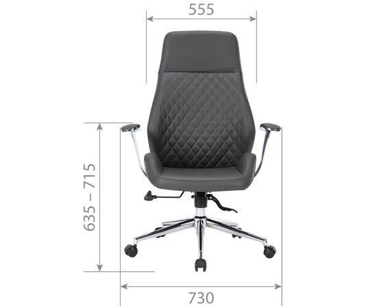 Кресло Чейрман Ч790 (CHAIRMAN CH790) 730x700x1110 Серый, Основной цвет: Серый, Ширина: 730, Ролики: Стандарт БИФМА 5 (BIFMA 5),1 (США), диаметр штока 11 мм, покрытие – полиуретан, Высота: 1110, Глубина: 700, Максимальная высота: 1190, Каркас: немонолитный, Материал сиденья: экокожа, Механизм: С возможностью фиксации кресла в рабочем положении. Регулировка кресла по высоте, Материал спинки: экокожа, Рекомендованная максимальная нагрузка: 120 кг, Цвет подлокотников: Серый, изображение 3post-test