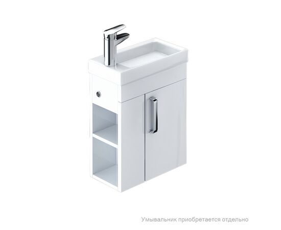 Тумба для ванной комнаты, подвесная, белая, 40 см, Торр (Torr) 390x213x600 ТОР40В1и95 (TOR40W1i95) Белый, Основной цвет: Белый, Фасад: МДФ/Эмаль, Ширина: 390, Высота: 600, Глубина: 213, Артикул: ТОР40В1и95 (TOR40W1i95), изображение 7post-test