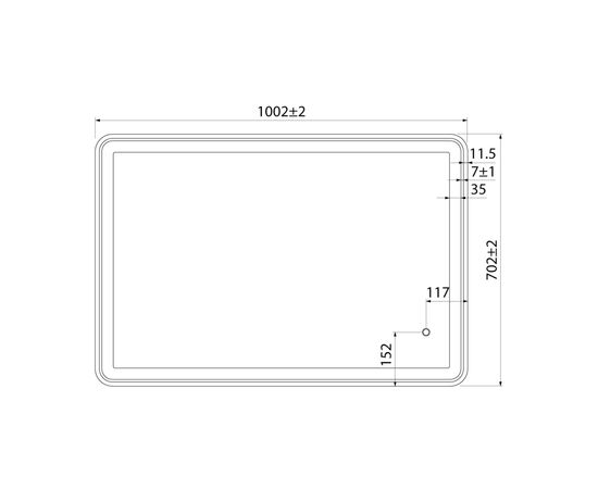 Зеркало Клауд (Cloud) 1000x35x700 КЛО1000и98 (CLO1000i98) Чёрный, Основной цвет: Чёрный, Ширина: 1000, Высота: 700, Глубина: 35, Артикул: КЛО1000и98 (CLO1000i98), изображение 2post-test