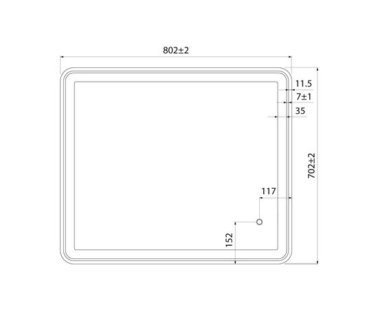 Зеркало Клауд (Cloud) 800x35x700 КЛО8000и98 (CLO8000i98) Без цвета, Основной цвет: Без цвета, Ширина: 800, Высота: 700, Глубина: 35, Артикул: КЛО8000и98 (CLO8000i98), изображение 2post-test