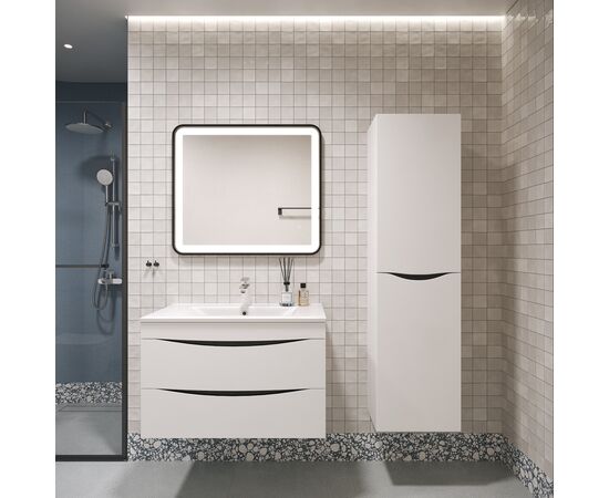 Тумба подвесная, белая, 80 см, Клауд (Cloud) 799x455x500 КЛО80В0и95 (CLO80W0i95) Белый, Основной цвет: Белый, Фасад: МДФ/Эмаль, Ширина: 799, Высота: 500, Глубина: 455, Артикул: КЛО80В0и95 (CLO80W0i95), изображение 4post-test