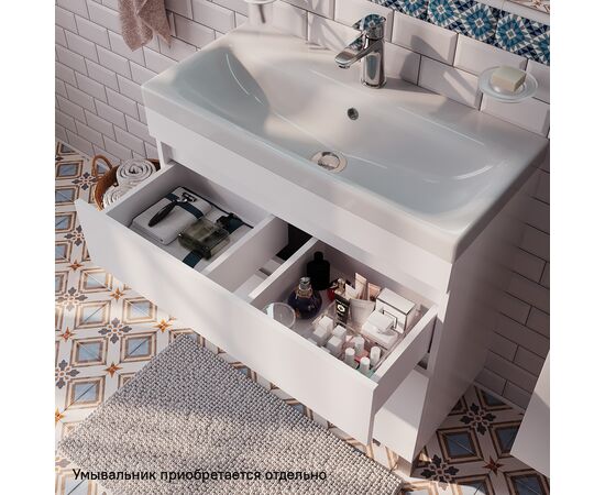 Тумба напольная с ящиками, белая, 80 см, Зодиак (Zodiac) 788x373x823 ЗОД8КБФи95 (ZOD8CBFi95) Белый, Основной цвет: Белый, Фасад: МДФ/Эмаль, Ширина: 788, Высота: 823, Глубина: 373, Артикул: ЗОД8КБФи95 (ZOD8CBFi95), изображение 3post-test