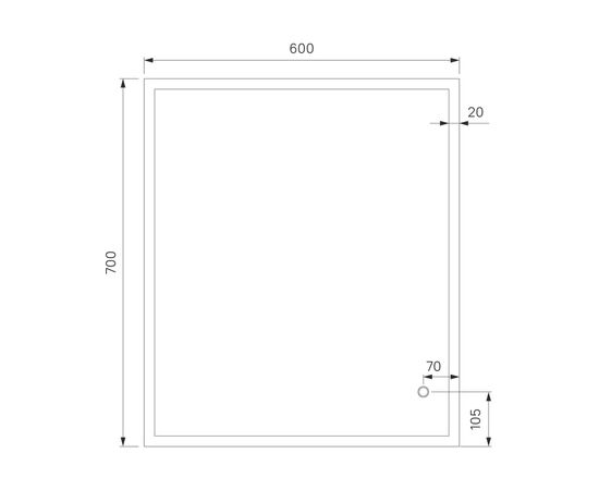 Зеркало Брик (Brick) 600x29x700 БРИ6000и98 (BRI6000i98) Белый, Основной цвет: Белый, Ширина: 600, Высота: 700, Глубина: 29, Артикул: БРИ6000и98 (BRI6000i98), изображение 2post-test