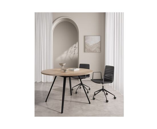 Белл (BELL) Стол для переговоров 1200x1200x750 113 101 OAK BL Дуб Светлый/Черный, Диаметр: 1200, Основной цвет: Дуб Светлый/Черный, Ширина: 1200, Материал столешницы: МДФ + шпон, Высота: 750, Глубина: 1200, Каркас: Металл, Вес: 39,9, Цвет опоры: Черный, Объем: 0,112, Артикул: 113 101 OAK BL, изображение 4post-test