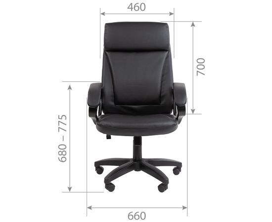 Кресло Чейрмэн 794 элти (CHAIRMAN 794 LT) 660x510x1130 CHAIRMAN 794 LT Чёрный, Основной цвет: Чёрный, Ширина: 660, Ролики: Диаметр штока 11 мм, покрытие – нейлон, Высота: 1130, Глубина: 510, Максимальная высота: 1225, Каркас: Немонолитный. Характеристики соответствуют стандарту BIFMA 5.1 (США), Материал подлокотников: Пластиковые с мягкими накладками, обитыми экокожей, Вес: 15,7, Материал сиденья: экокожа, Механизм: С возможностью фиксации кресла в рабочем положении. Регулировка кресла по высоте, Подголовник: рельефный, Материал спинки: экокожа, Рекомендованная максимальная нагрузка: до 120 кг, Объем: 0,22, Артикул: CHAIRMAN 794 LT, изображение 5post-test