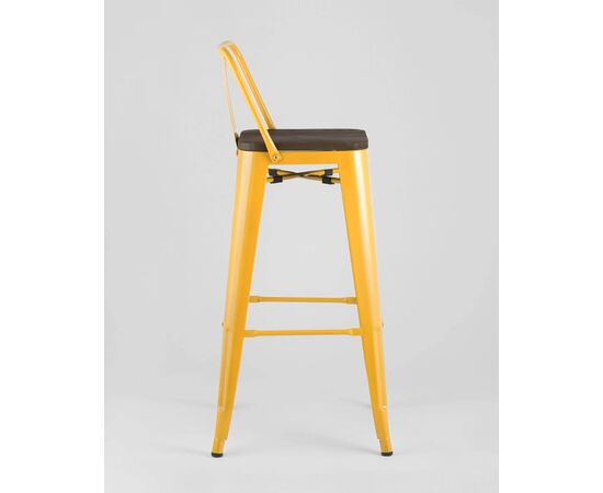 Стул барный Оникс Вуд (ONIX WOOD) со спинкой 935x430x430 УТ000001866 желтый глянцевый + темное дерево, Основной цвет: желтый глянцевый + темное дерево, Ширина: 935, Высота: 430, Глубина: 430, Артикул: УТ000001866, изображение 4post-test