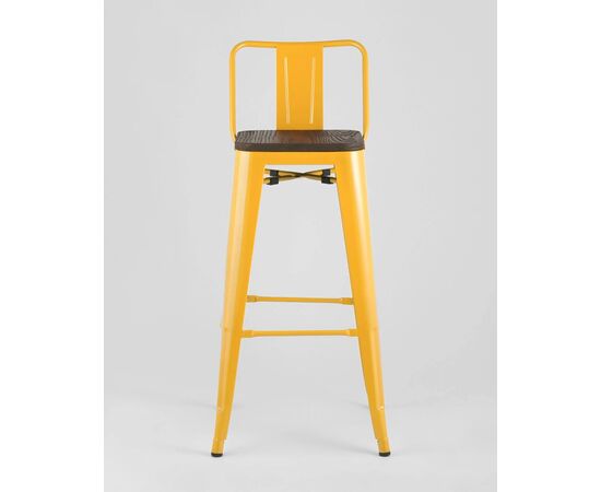 Стул барный Оникс Вуд (ONIX WOOD) со спинкой 935x430x430 УТ000001866 желтый глянцевый + темное дерево, Основной цвет: желтый глянцевый + темное дерево, Ширина: 935, Высота: 430, Глубина: 430, Артикул: УТ000001866, изображение 5post-test