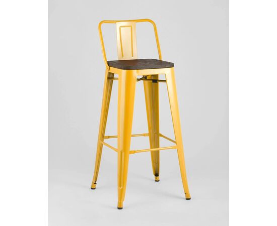 Стул барный Оникс Вуд (ONIX WOOD) со спинкой 935x430x430 УТ000001866 желтый глянцевый + темное дерево, Основной цвет: желтый глянцевый + темное дерево, Ширина: 935, Высота: 430, Глубина: 430, Артикул: УТ000001866, изображение 6post-test