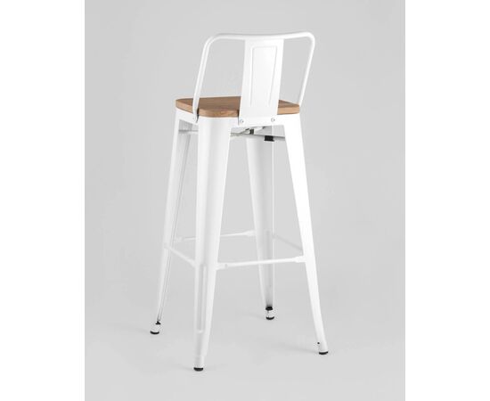 Стул барный Оникс Вуд (ONIX WOOD) со спинкой 935x430x430 УТ000000675 белый глянцевый + светлое дерево, Основной цвет: белый глянцевый + светлое дерево, Ширина: 935, Высота: 430, Глубина: 430, Артикул: УТ000000675, изображение 2post-test