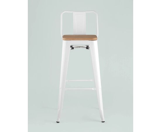 Стул барный Оникс Вуд (ONIX WOOD) со спинкой 935x430x430 УТ000000675 белый глянцевый + светлое дерево, Основной цвет: белый глянцевый + светлое дерево, Ширина: 935, Высота: 430, Глубина: 430, Артикул: УТ000000675, изображение 5post-test
