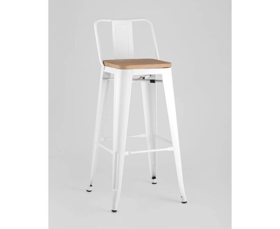 Стул барный Оникс Вуд (ONIX WOOD) со спинкой 935x430x430 УТ000000675 белый глянцевый + светлое дерево, Основной цвет: белый глянцевый + светлое дерево, Ширина: 935, Высота: 430, Глубина: 430, Артикул: УТ000000675, изображение 6post-test