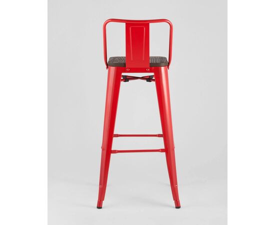 Стул барный Оникс Вуд (ONIX WOOD) со спинкой 935x430x430 УТ000001197 красный глянцевый + темное дерево, Основной цвет: красный глянцевый + темное дерево, Ширина: 935, Высота: 430, Глубина: 430, Артикул: УТ000001197, изображение 2post-test