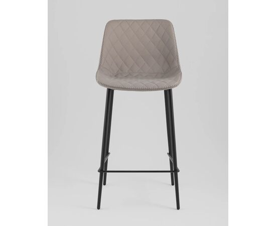Стул барный РЧ (Arch) 435x510x940 УТ000039351 Серый, Основной цвет: Серый, Ширина: 435, Материал основания: Металл, Высота: 940, Глубина: 510, Материал: Экокожа, Каркас: Металл, Вес: 6,1, Цвет опоры: Черный, Материал сиденья: экокожа, Цвет сиденья: Серый, Артикул: УТ000039351, изображение 2post-test