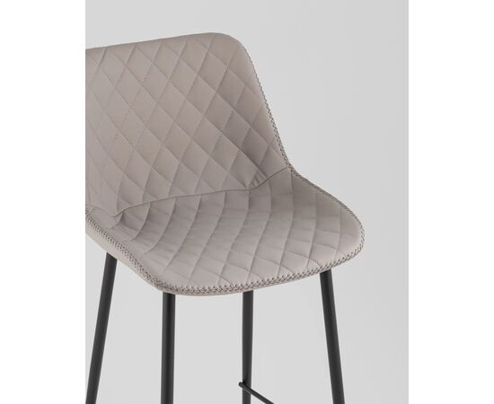 Стул барный РЧ (Arch) 435x510x940 УТ000039351 Серый, Основной цвет: Серый, Ширина: 435, Материал основания: Металл, Высота: 940, Глубина: 510, Материал: Экокожа, Каркас: Металл, Вес: 6,1, Цвет опоры: Черный, Материал сиденья: экокожа, Цвет сиденья: Серый, Артикул: УТ000039351, изображение 6post-test