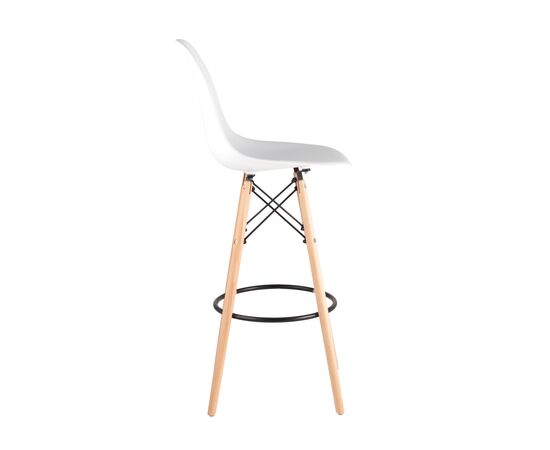 Стул Иймс (EAMES) барный 460x540x1200 8056H WHITE SEAT+8056H LEGS Белый, Основной цвет: Белый, Ширина: 460, Высота: 1200, Глубина: 540, Каркас: массив бука+сталь, Вес: 4,7, Материал сиденья: пластик, Артикул: 8056H WHITE SEAT+8056H LEGS, изображение 2post-test