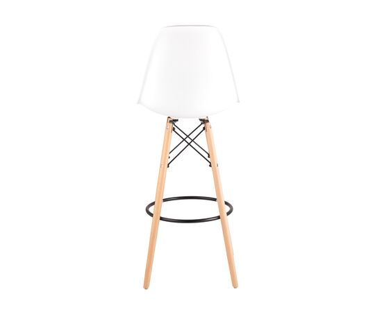 Стул Иймс (EAMES) барный 460x540x1200 8056H WHITE SEAT+8056H LEGS Белый, Основной цвет: Белый, Ширина: 460, Высота: 1200, Глубина: 540, Каркас: массив бука+сталь, Вес: 4,7, Материал сиденья: пластик, Артикул: 8056H WHITE SEAT+8056H LEGS, изображение 3post-test