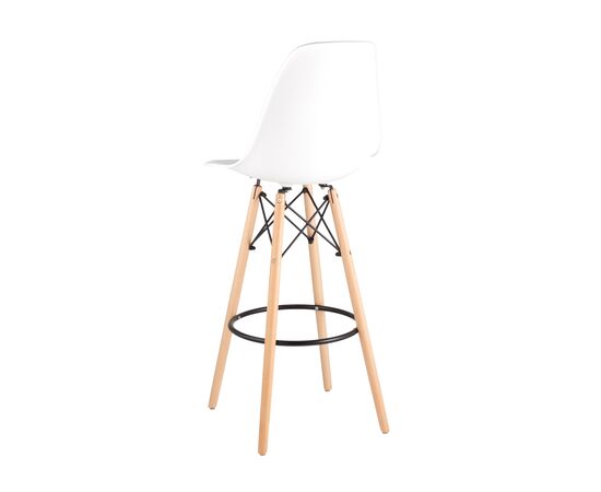 Стул Иймс (EAMES) барный 460x540x1200 8056H WHITE SEAT+8056H LEGS Белый, Основной цвет: Белый, Ширина: 460, Высота: 1200, Глубина: 540, Каркас: массив бука+сталь, Вес: 4,7, Материал сиденья: пластик, Артикул: 8056H WHITE SEAT+8056H LEGS, изображение 4post-test