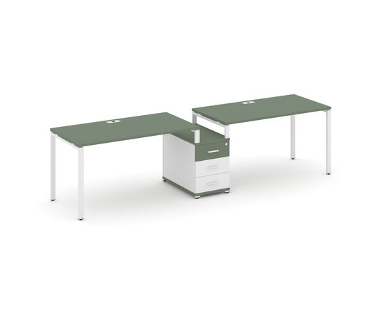 Концепт Рабочая станция 2 места с 1 опорной тумбой 3472x720x750 CN.ORS-304 W Кобо/Белый Бриллиант/Металл Белый, Основной цвет: Кобо/Белый Бриллиант/Металл Белый, Ширина: 3472, Высота: 750, Глубина: 720, Максимальная ширина: 3472, Максимальная глубина: 720, Максимальная высота: 750, Объем: 0,21, Бренд: РИВА ООО, изображение 5post-test