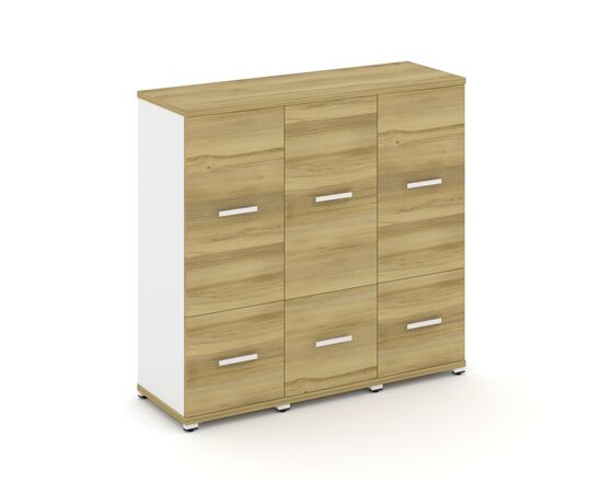 Концепт Шкаф 3 узкие секции, 3 ниши 1252x420x1186 CN.STU-332 W Дуб Винченцо/Белый Бриллиант/Металл Белый, Основной цвет: Дуб Винченцо/Белый Бриллиант/Металл Белый, Ширина: 1252, Высота: 1186, Глубина: 420, Максимальная ширина: 1252, Максимальная глубина: 420, Максимальная высота: 1186, Объем: 0,137, Бренд: РИВА ООО, изображение 2post-test