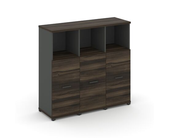 Концепт Шкаф 3 узкие секции, 3 ниши 1252x420x1186 CN.STU-333 A Дуб Мали/Антрацит/Металл Антрацит, Основной цвет: Дуб Мали/Антрацит/Металл Антрацит, Ширина: 1252, Высота: 1186, Глубина: 420, Максимальная ширина: 1252, Максимальная глубина: 420, Максимальная высота: 1186, Объем: 0,127, Бренд: РИВА ООО, изображение 2post-test