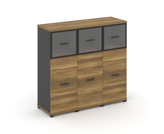 Концепт Шкаф 3 узкие секции, 3 ниши 1252x420x1186 CN.STU-334 RPB A Сандал Янтарный/Антрацит/Металл Антрацит/Прозрачный, Основной цвет: Сандал Янтарный/Антрацит/Металл Антрацит/Прозрачный, Ширина: 1252, Высота: 1186, Глубина: 420, Максимальная ширина: 1252, Максимальная глубина: 420, Максимальная высота: 1186, Объем: 0,14, Бренд: РИВА ООО, изображение 2post-test