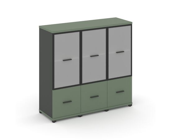 Концепт Шкаф 3 узкие секции, 3 ниши 1252x420x1186 CN.STU-332 RMB A Кобо/Антрацит/Металл Антрацит/Сатин, Основной цвет: Кобо/Антрацит/Металл Антрацит/Сатин, Ширина: 1252, Высота: 1186, Глубина: 420, Максимальная ширина: 1252, Максимальная глубина: 420, Максимальная высота: 1186, Объем: 0,141, Бренд: РИВА ООО, изображение 2post-test