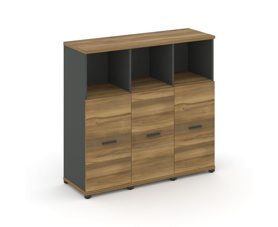 Концепт Шкаф 3 узкие секции, 3 ниши 1252x420x1186 CN.STU-333 A Сандал Янтарный/Антрацит/Металл Антрацит, Основной цвет: Сандал Янтарный/Антрацит/Металл Антрацит, Ширина: 1252, Высота: 1186, Глубина: 420, Максимальная ширина: 1252, Максимальная глубина: 420, Максимальная высота: 1186, Объем: 0,127, Бренд: РИВА ООО, изображение 2post-test