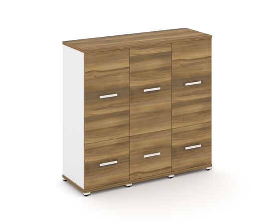 Концепт Шкаф 3 узкие секции, 3 ниши 1252x420x1186 CN.STU-332 W Сандал янтарный/Белый бриллиант/Металл белый, Основной цвет: Сандал янтарный/Белый бриллиант/Металл белый, Ширина: 1252, Высота: 1186, Глубина: 420, Максимальная ширина: 1252, Максимальная глубина: 420, Максимальная высота: 1186, Объем: 0,137, Бренд: РИВА ООО, изображение 2post-test