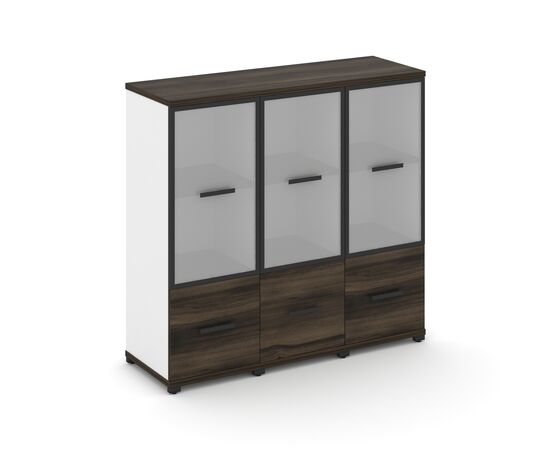 Концепт Шкаф 3 узкие секции, 3 ниши 1252x420x1186 CN.STU-332 RMB B Дуб Мали/Белый Бриллиант/Металл Черный/сатин, Основной цвет: Дуб Мали/Белый Бриллиант/Металл Черный/сатин, Ширина: 1252, Высота: 1186, Глубина: 420, Максимальная ширина: 1252, Максимальная глубина: 420, Максимальная высота: 1186, Объем: 0,141, Бренд: РИВА ООО, изображение 2post-test