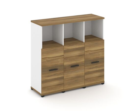 Концепт Шкаф 3 узкие секции, 3 ниши 1252x420x1186 CN.STU-333 B Сандал Янтарный/Белый Бриллиант/Металл Черный, Основной цвет: Сандал Янтарный/Белый Бриллиант/Металл Черный, Ширина: 1252, Высота: 1186, Глубина: 420, Максимальная ширина: 1252, Максимальная глубина: 420, Максимальная высота: 1186, Объем: 0,127, Бренд: РИВА ООО, изображение 2post-test