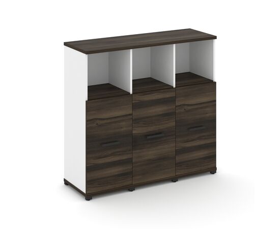 Концепт Шкаф 3 узкие секции, 3 ниши 1252x420x1186 CN.STU-333 B Дуб Мали/Белый Бриллиант/Металл Черный, Основной цвет: Дуб Мали/Белый Бриллиант/Металл Черный, Ширина: 1252, Высота: 1186, Глубина: 420, Максимальная ширина: 1252, Максимальная глубина: 420, Максимальная высота: 1186, Объем: 0,127, Бренд: РИВА ООО, изображение 2post-test