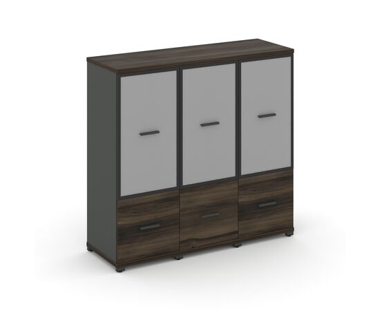 Концепт Шкаф 3 узкие секции, 3 ниши 1252x420x1186 CN.STU-332 RMB A Дуб Мали/Антрацит/Металл Антрацит/Сатин, Основной цвет: Дуб Мали/Антрацит/Металл Антрацит/Сатин, Ширина: 1252, Высота: 1186, Глубина: 420, Максимальная ширина: 1252, Максимальная глубина: 420, Максимальная высота: 1186, Объем: 0,141, Бренд: РИВА ООО, изображение 2post-test