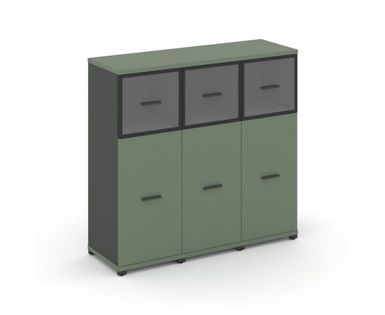 Концепт Шкаф 3 узкие секции, 3 ниши 1252x420x1186 CN.STU-334 RPB A Кобо/Антрацит/Металл Антрацит/Прозрачный, Основной цвет: Кобо/Антрацит/Металл Антрацит/Прозрачный, Ширина: 1252, Высота: 1186, Глубина: 420, Максимальная ширина: 1252, Максимальная глубина: 420, Максимальная высота: 1186, Объем: 0,14, Бренд: РИВА ООО, изображение 2post-test
