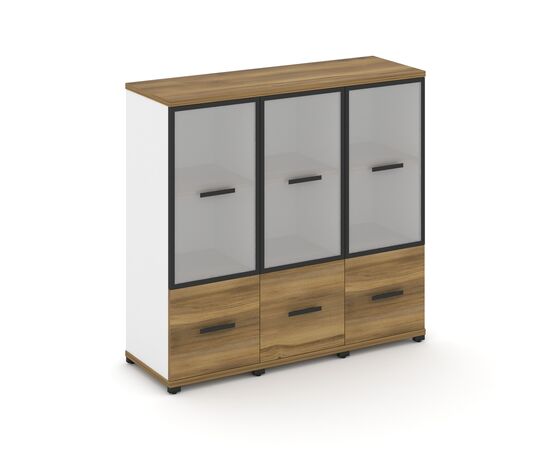 Концепт Шкаф 3 узкие секции, 3 ниши 1252x420x1186 CN.STU-332 RMB B Сандал Янтарный/Белый Бриллиант/Металл Черный/сатин, Основной цвет: Сандал Янтарный/Белый Бриллиант/Металл Черный/сатин, Ширина: 1252, Высота: 1186, Глубина: 420, Максимальная ширина: 1252, Максимальная глубина: 420, Максимальная высота: 1186, Объем: 0,141, Бренд: РИВА ООО, изображение 2post-test