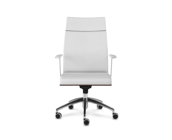 Кресло Алтея М с низкой спинкой 620x600x1080 Белый 03/White 03, Основной цвет: Белый 03/White 03, Ширина: 620, Высота: 1080, Глубина: 600, Материал сиденья: кожа, изображение 2post-test